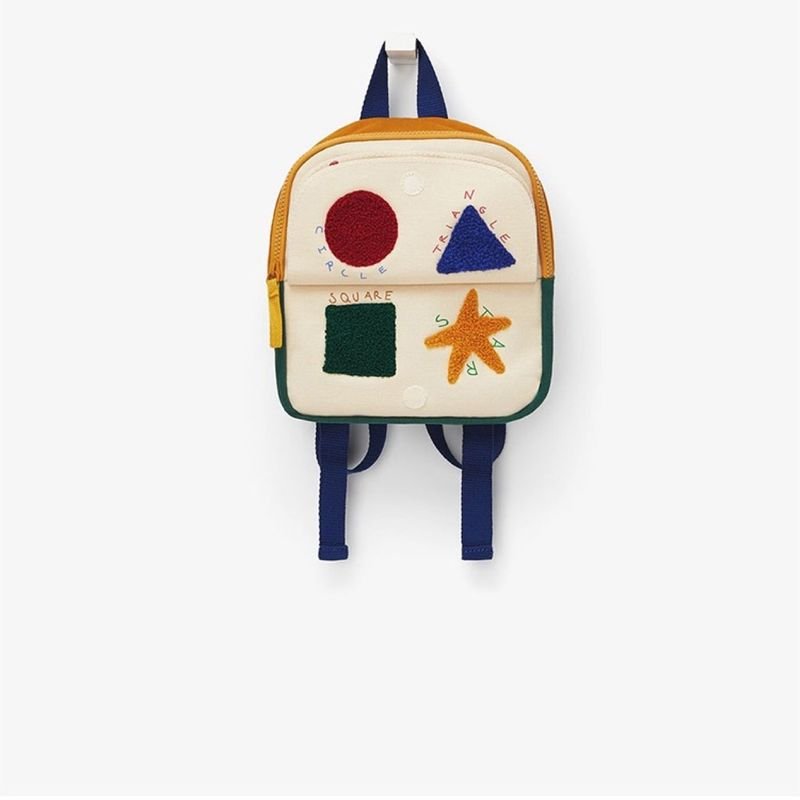 Kids Unisex Casual Cute Cloud Alphabet Color Matching Canvas School Bag