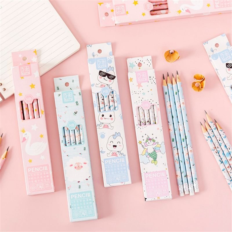 10pcs/box HB Cute Cartoon Pattern Pencils