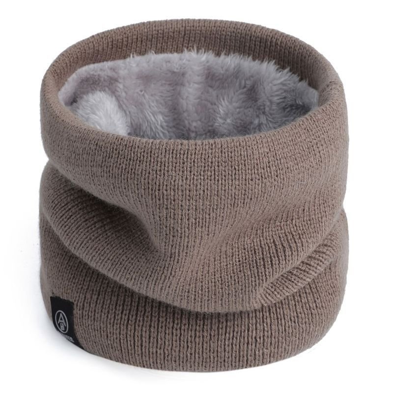 Autumn Winter Fashion Solid Color Plush Thick Warm Knitted Scarf