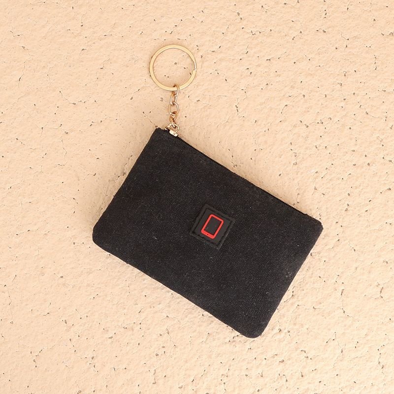 Women Fashion Casual Solid Color Canvas Zipper Wallets