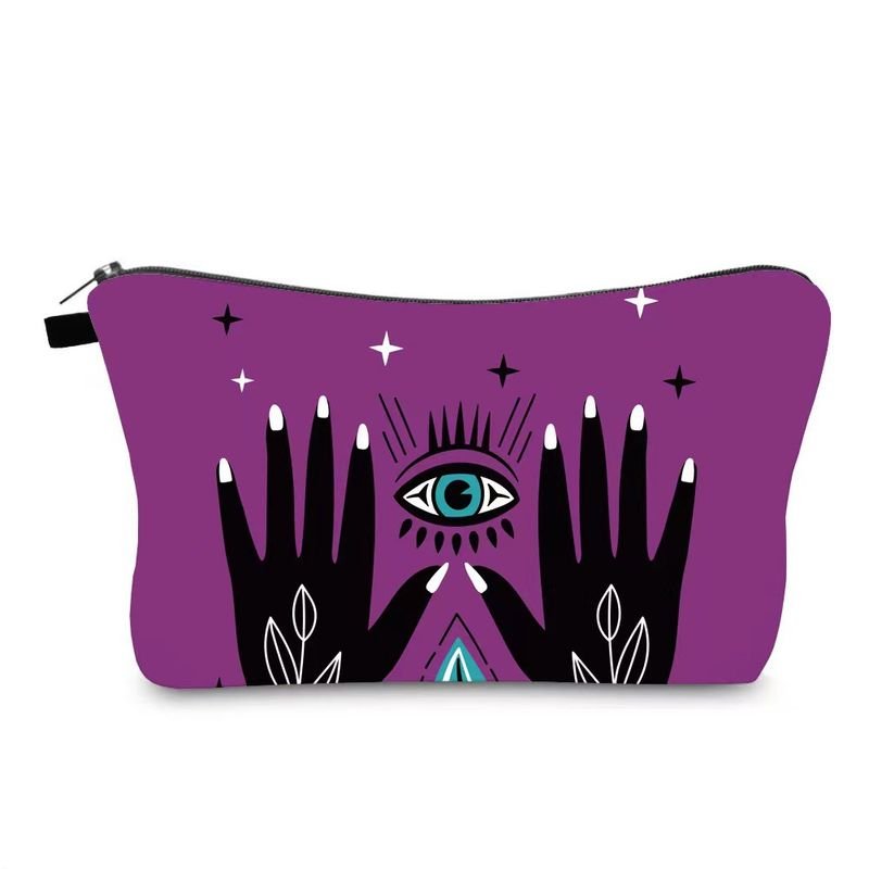 Women Simple Fashion Evil Eye Printing Portable Wash Cosmetic Bag