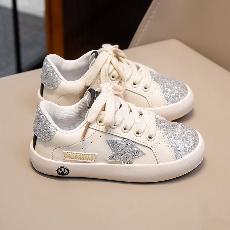 Kids Unisex Casual Cute Sports Star Pattern Round-Toe Lace-Up Sneakers