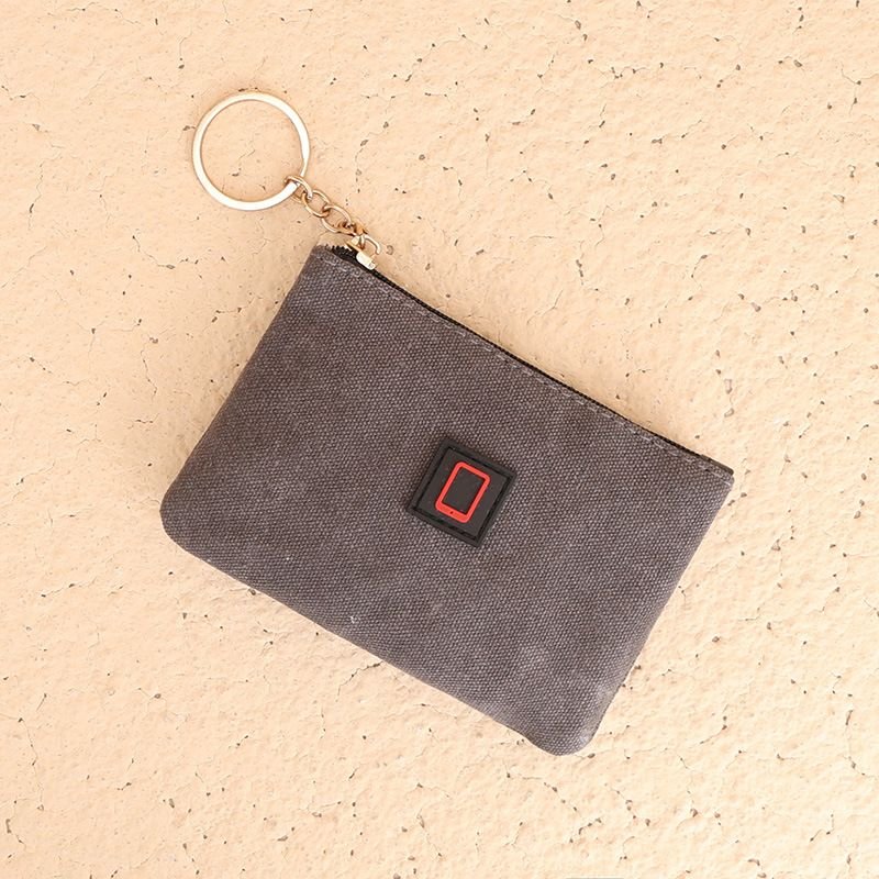 Women Fashion Casual Solid Color Canvas Zipper Wallets