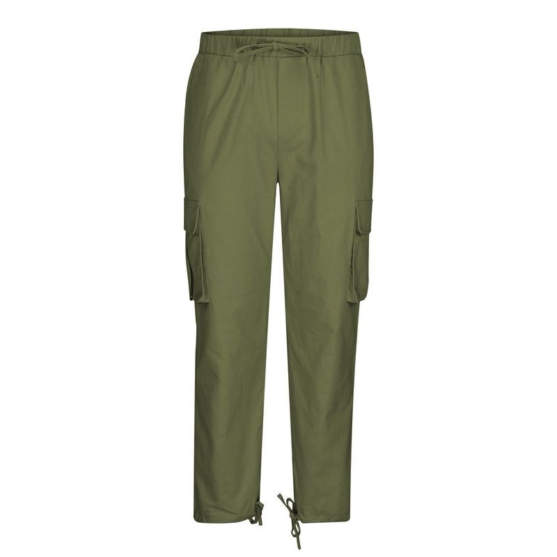 Men Fashion Casual Solid Color Straight Cargo Pants