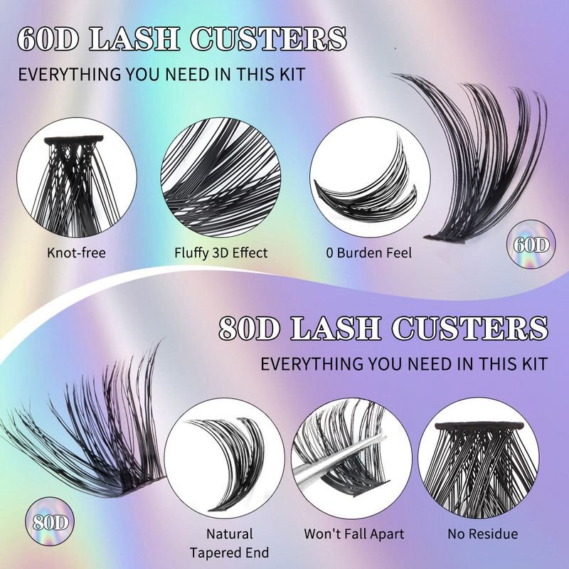 Diy Segmented Single Cluster False Eyelashes Set