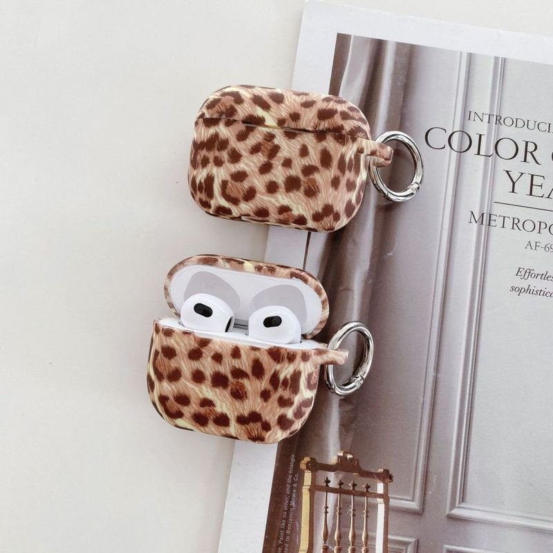 Simple Fashion Cartoon Butterfly Leopard Floral Printed Silicone Apple Bluetooth Headset Case