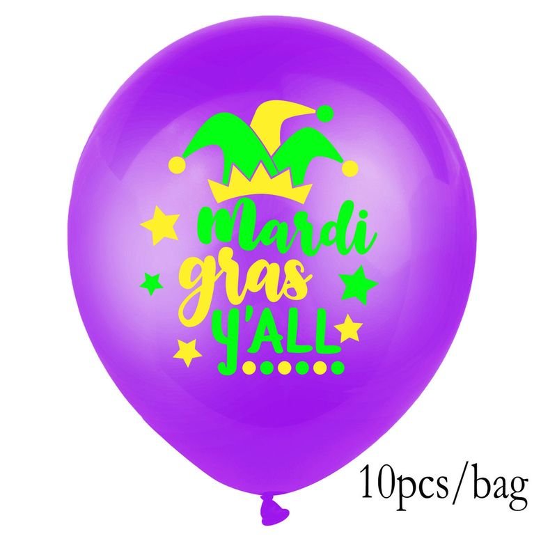 Mardi Gras Latex Balloon Purple Green Gold Party Supplies Decoration Balloon 10pcs/set