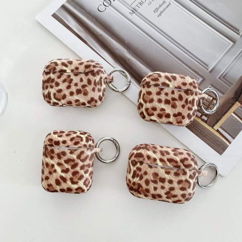 Simple Fashion Cartoon Butterfly Leopard Floral Printed Silicone Apple Bluetooth Headset Case