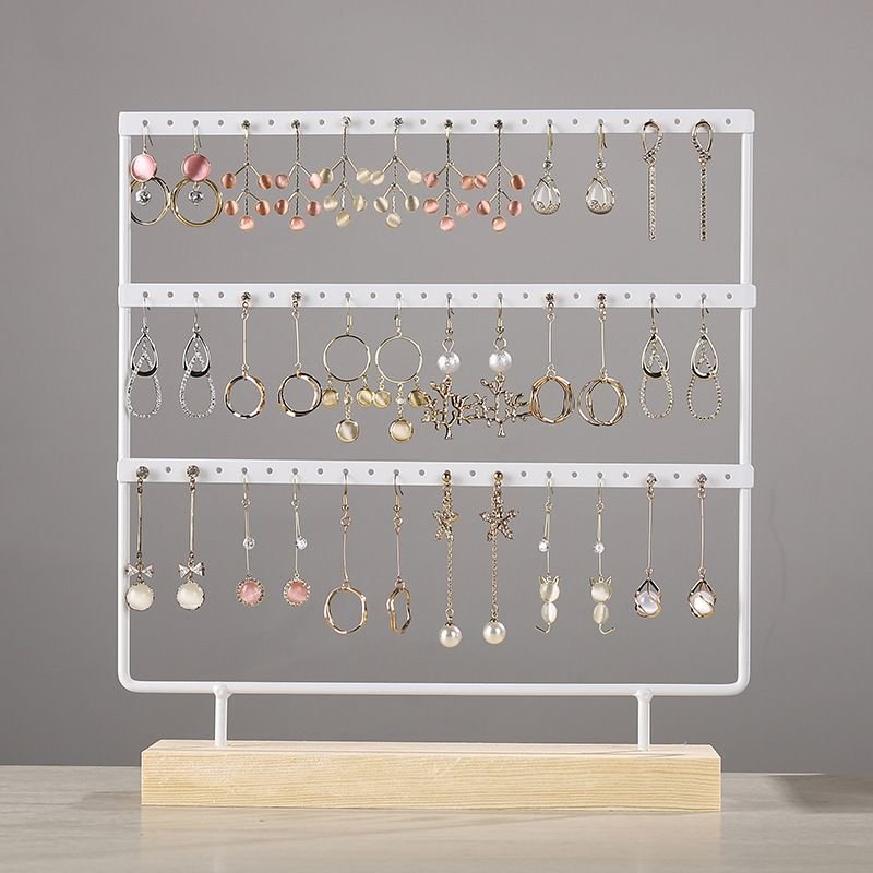 Solid Wooden Iron Earring Rack Storage Jewelry Display Rack