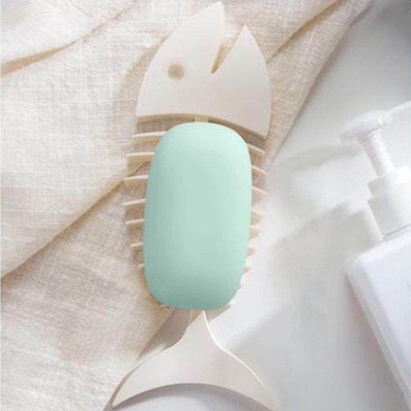 Bathroom Creative Cartoon Cute Fish Shape Silicone Soap Dish