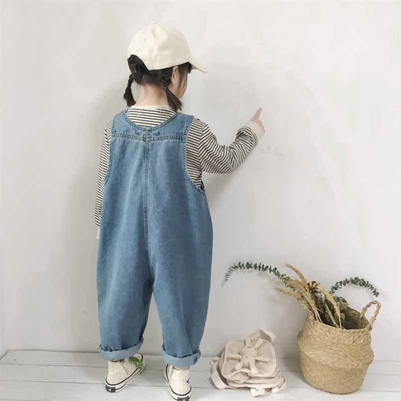 Kids Toddler Boys Girls Fashion Casual Suspender Jeans