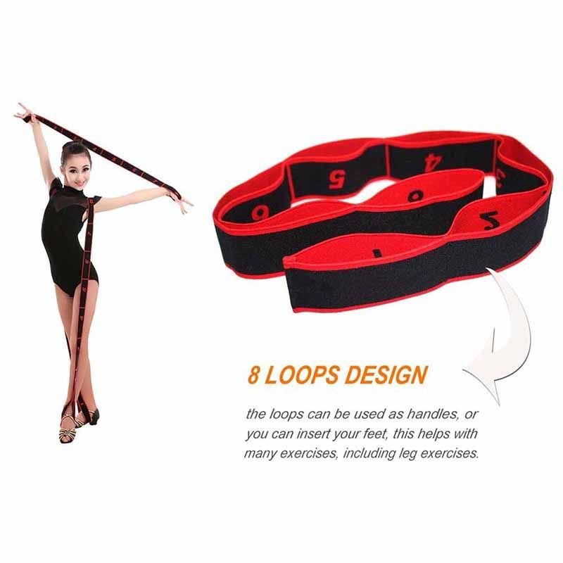 8 Loops Design Yoga Latin Dance Elastic Exercise Stretch Band