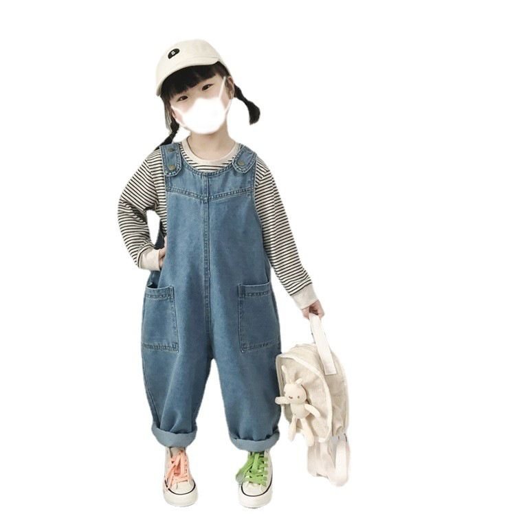 Kids Toddler Boys Girls Fashion Casual Suspender Jeans