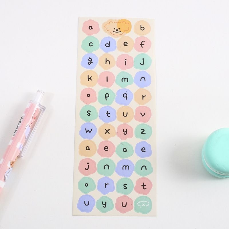 Simple Cream Body English Letter Hand Account Sticker