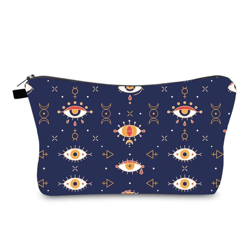 Women Simple Fashion Evil Eye Printing Portable Wash Cosmetic Bag