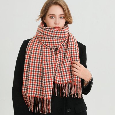 Autumn Winter Women British Style Cashmere Plaid Warm Scarf