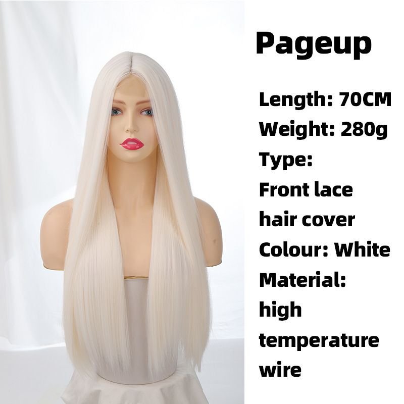 Women Fashion Front Long Straight Lace Wig