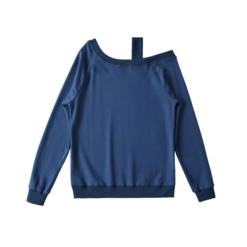 Women Fashion Loose Long-Sleeved Blank Sweatshirt