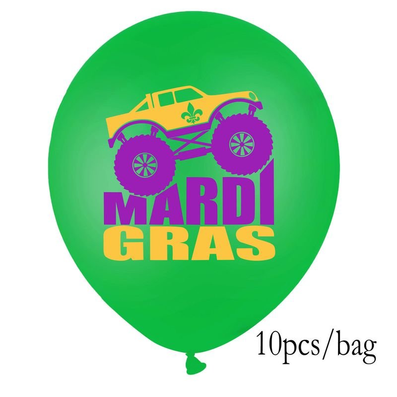 Mardi Gras Latex Balloon Purple Green Gold Party Supplies Decoration Balloon 10pcs/set