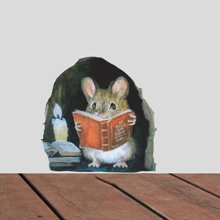 Creative Cartoon Cute Mouse Self-Adhesive Wall Stickers Bedroom Living Room Home Decoration