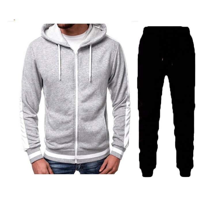 Men Casual Sports Basic Long Sleeve Hoodies Trousers Sets