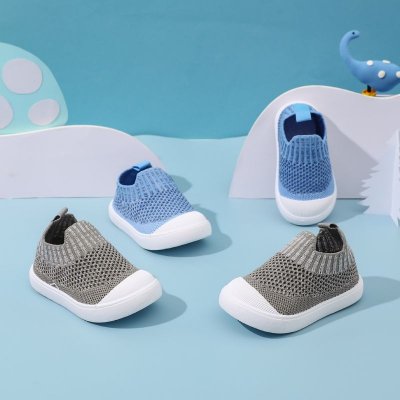 Kids Boys Girls Casual Cute Solid Color Mesh Slip On Flat First Walkers Shoes