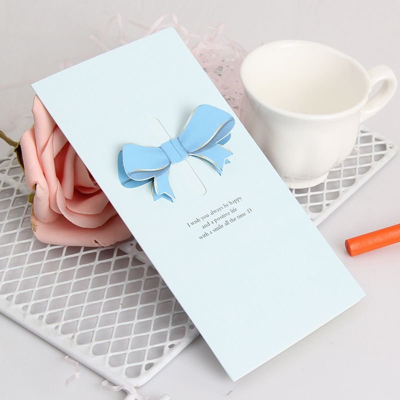 Creative Love Bow Greeting Card New Christmas Lover Mother Teacher's Day Blessing Card