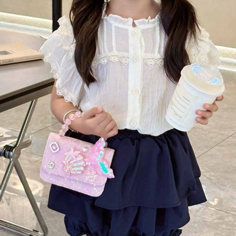 Kids Girls Fashion Casual Cute Shell Crossbody Handle Princess Bag