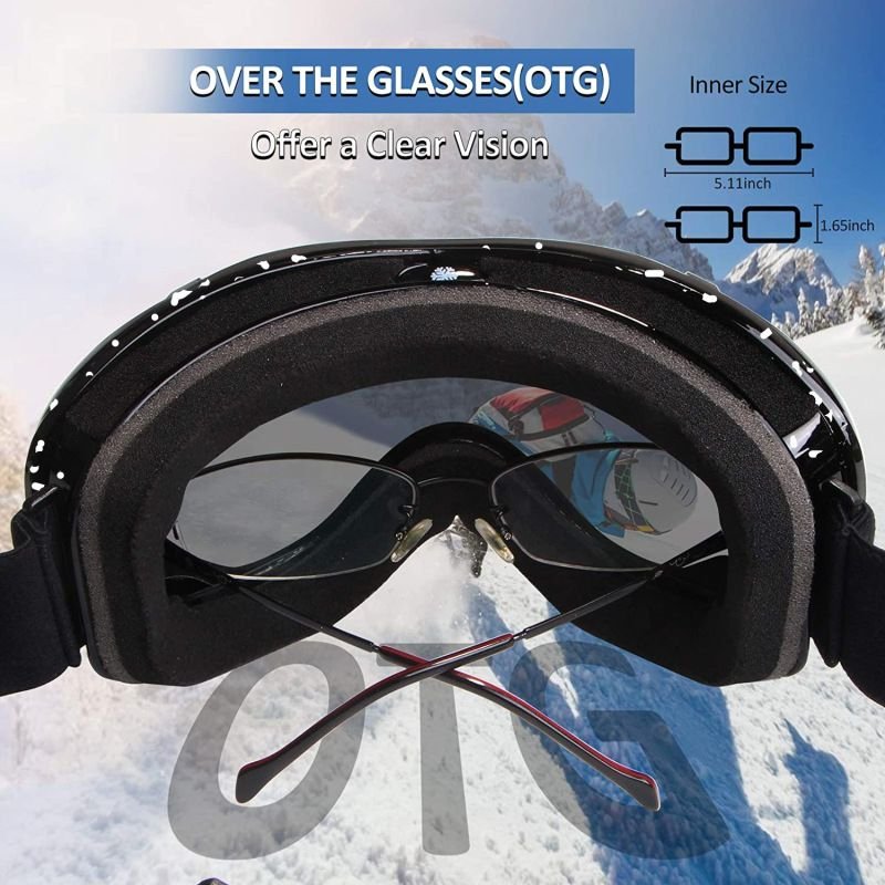 Outdoor Cycling Large Spherical Card Near-View Mirror Double-Layer Anti-Fog Ski Goggles