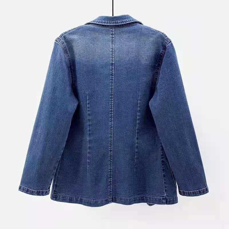 Women Simple Blue Denim Jacket