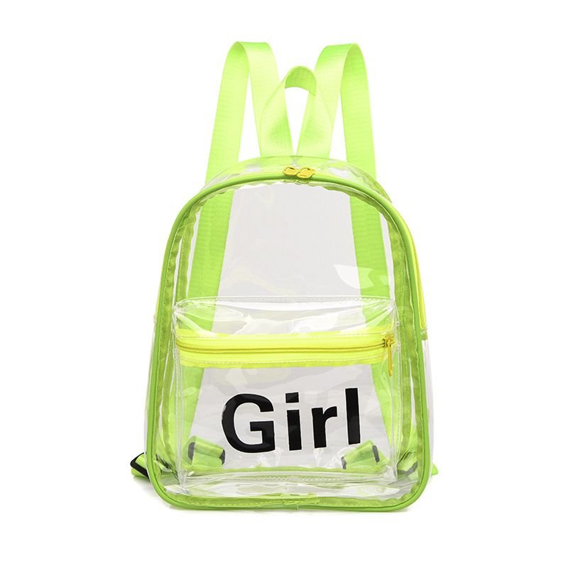 Fashion Girl Printed Waterproof Clear Pvc Backpack