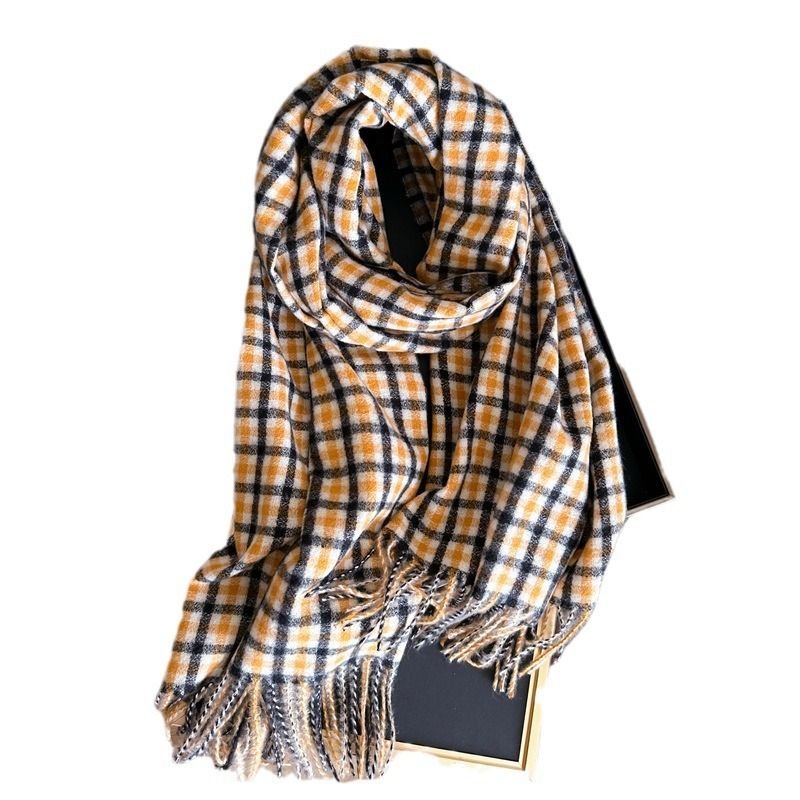 Autumn Winter Women British Style Cashmere Plaid Warm Scarf