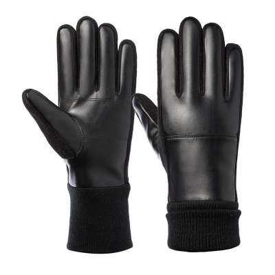 Unisex Winter Warm Fleece PU Cycling Gloves