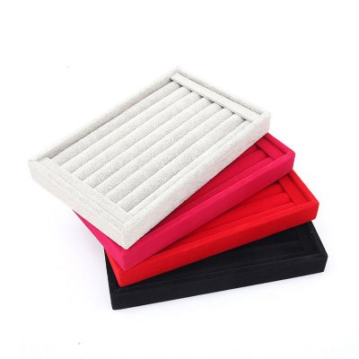 Fashion Solid Color Suede Ring Storage Display Stand