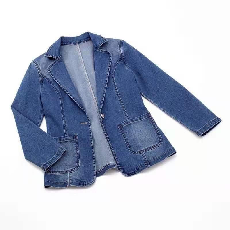 Women Simple Blue Denim Jacket