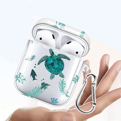 Simple Cute Transparent Turtle Apple Bluetooth Headset Anti-Drop Protective Shell