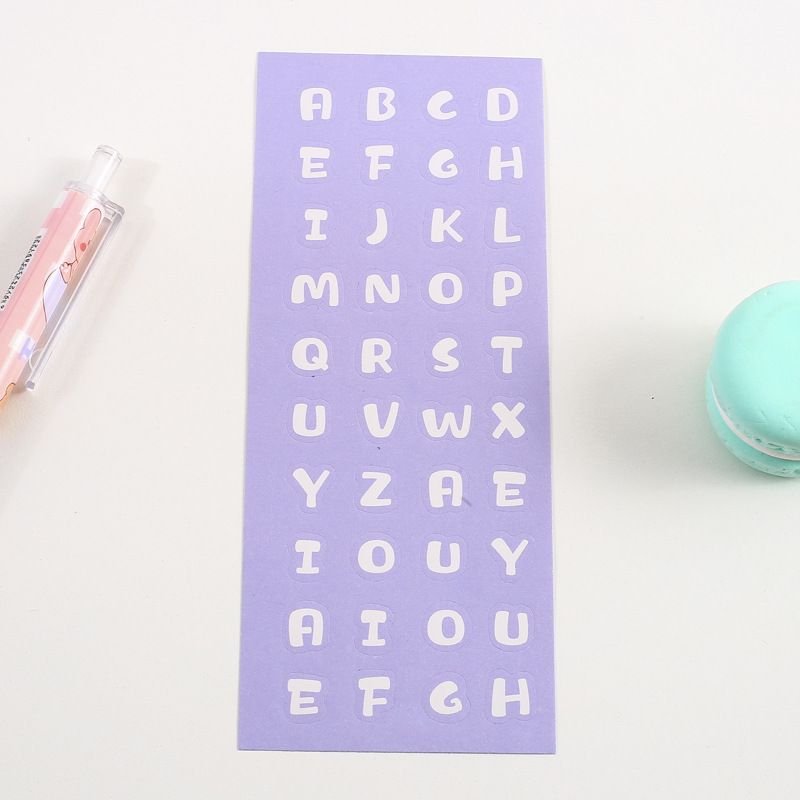 Simple Cream Body English Letter Hand Account Sticker