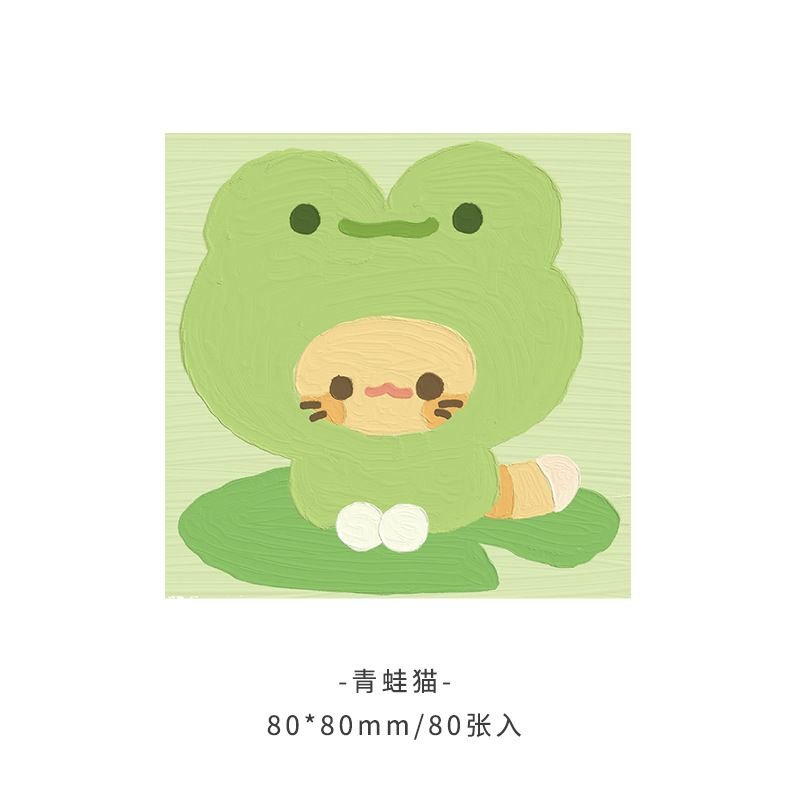 Simple Cartoon Cute Sticky Animal Oil Painting Post-It Notes