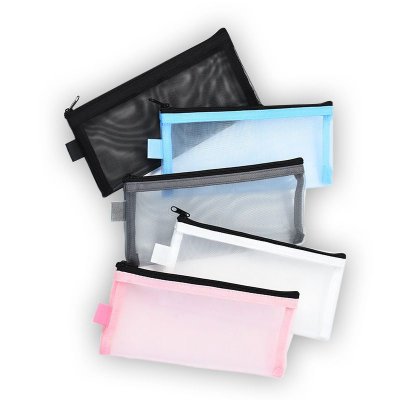 Simple Student Stationery Portable Mesh Transparent Stationery Bag