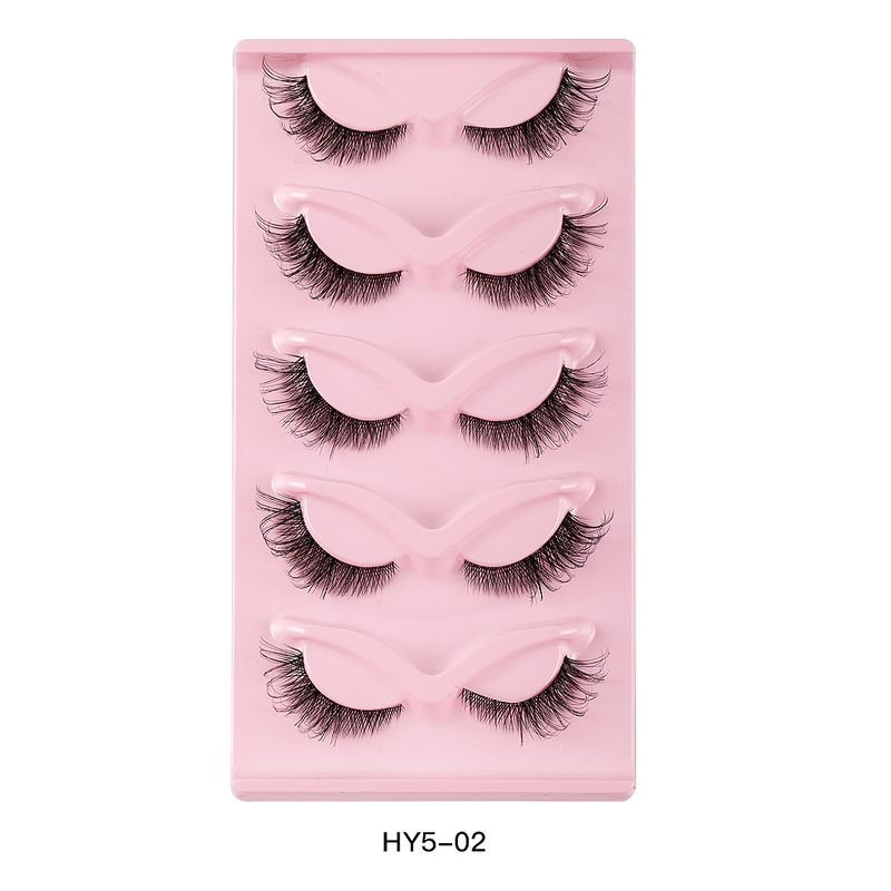 Women Natural Thick Eyelashes Artificial Cat'S Eye False Eyelashes 5 Pair