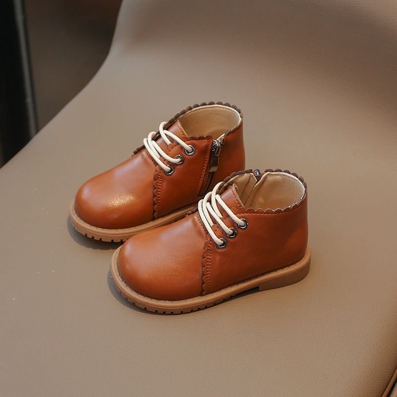 Children Fashion Solid Color PU Boots