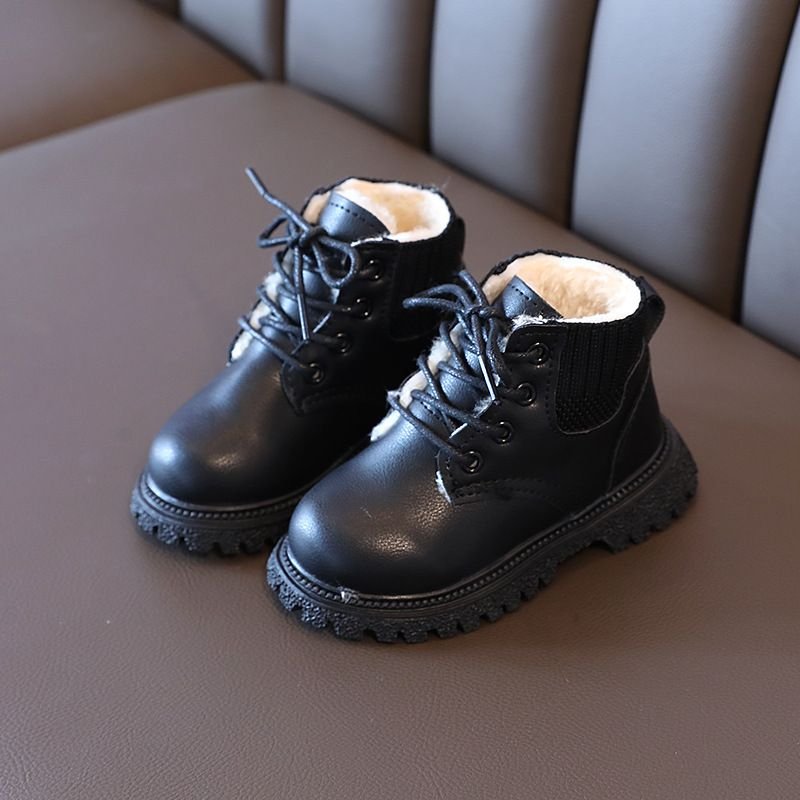 Toddler Kids Fashion Solid Color Lace Up Boots