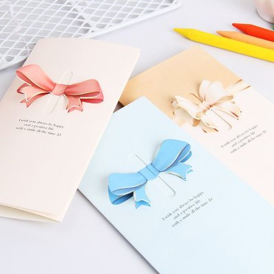 Creative Love Bow Greeting Card New Christmas Lover Mother Teacher's Day Blessing Card