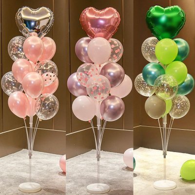 Table Floating Balloon Decoration Scene Layout Birthday Valentine'S Day Heart Balloons Set