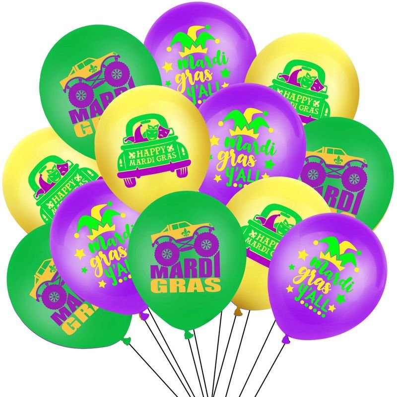 Mardi Gras Latex Balloon Purple Green Gold Party Supplies Decoration Balloon 10pcs/set