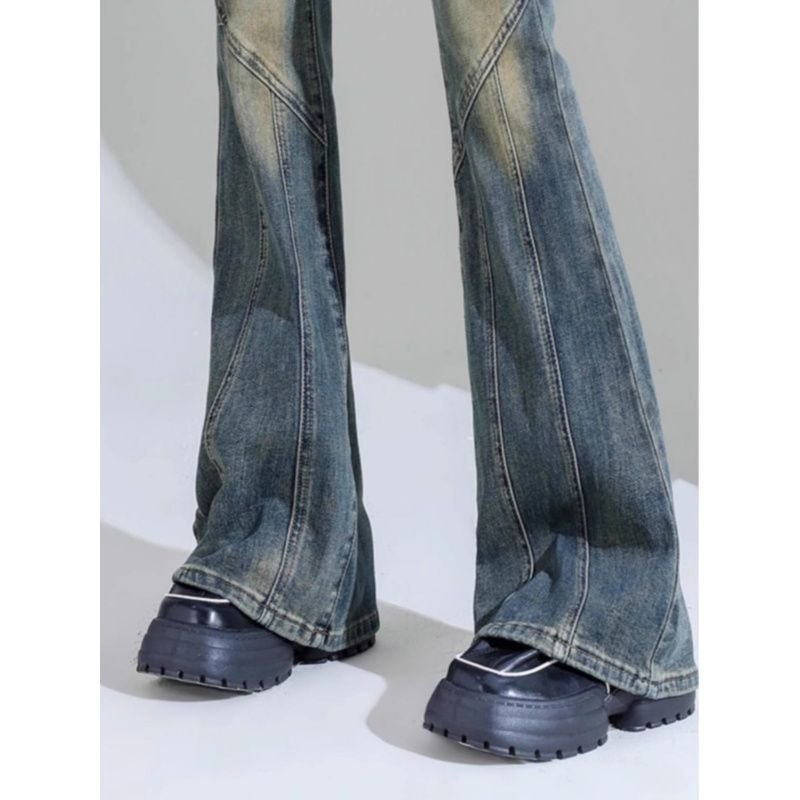 Women Fashion Vintage Gradient Jeans