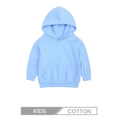 Kids Children Long Sleeve Solid Color Pocket Hoodie Custom