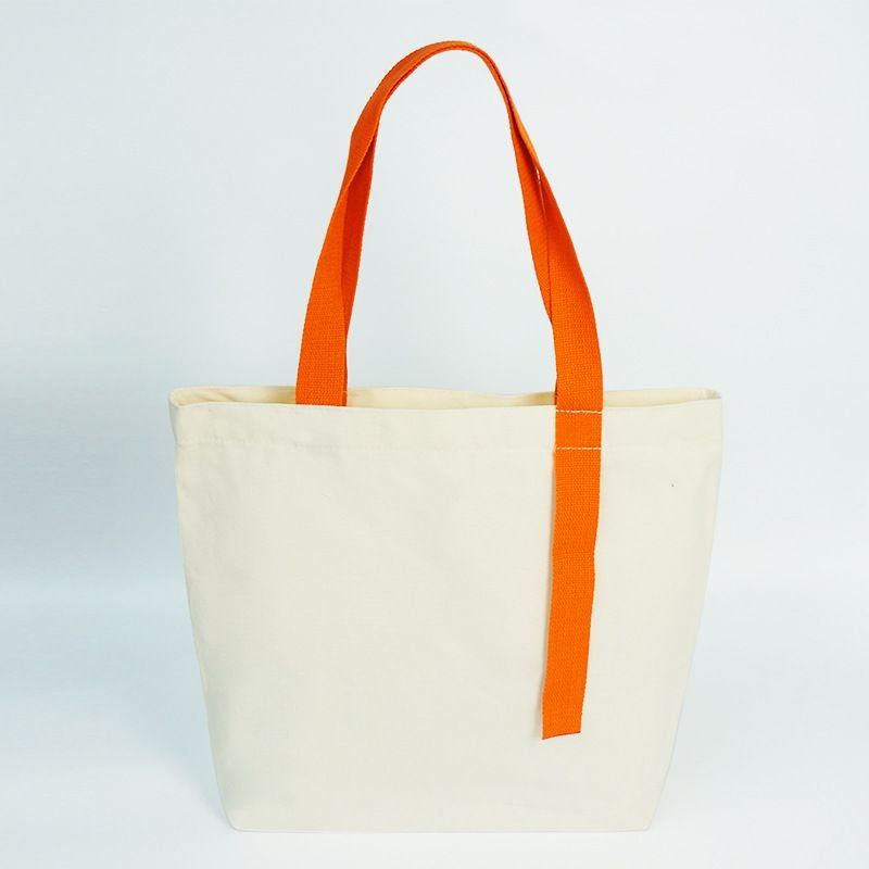 Custom Logo Simple Multicolor Ribbon Canvas Tote Bag