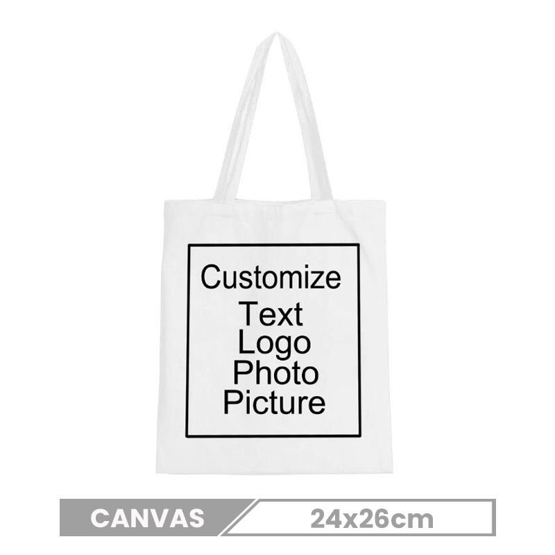 Custom Logo Simple Canvas Tote Bag