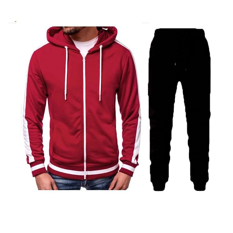 Men Casual Sports Basic Long Sleeve Hoodies Trousers Sets